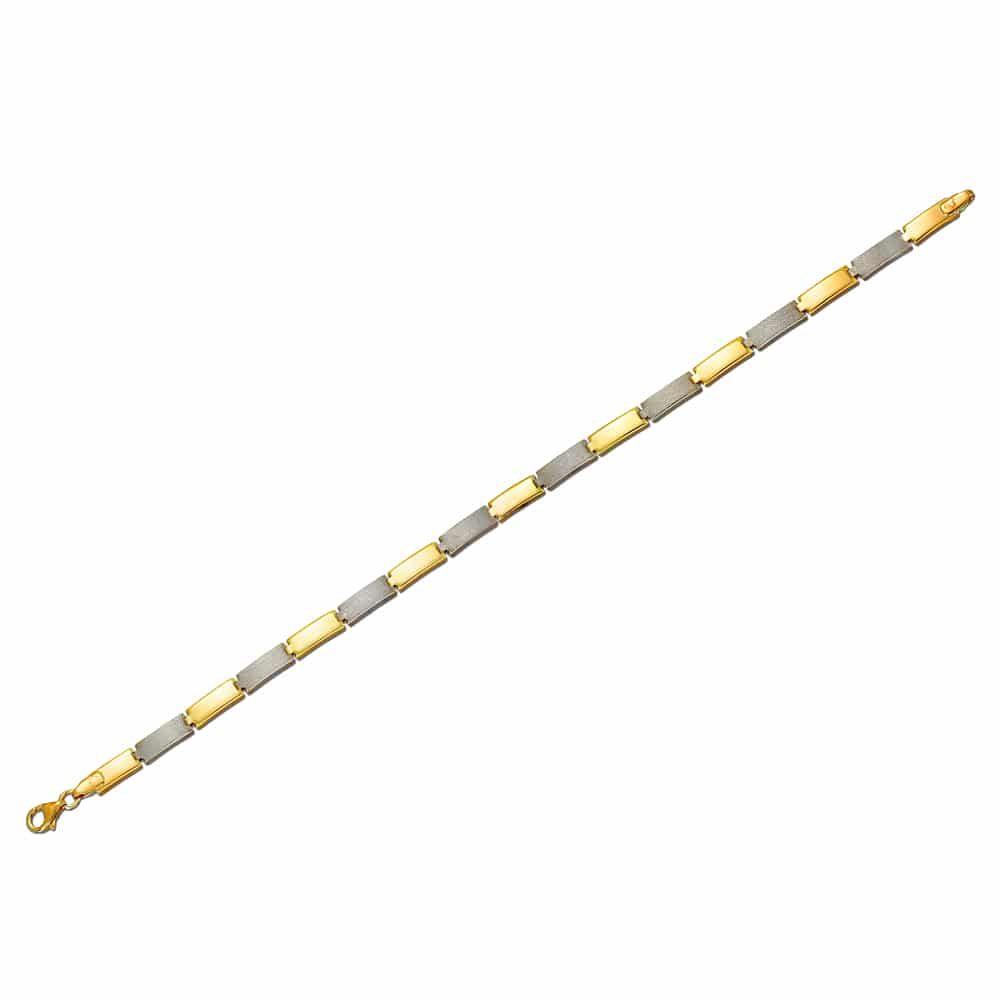 Gold articulated bracelet two-tone white and yellow gold