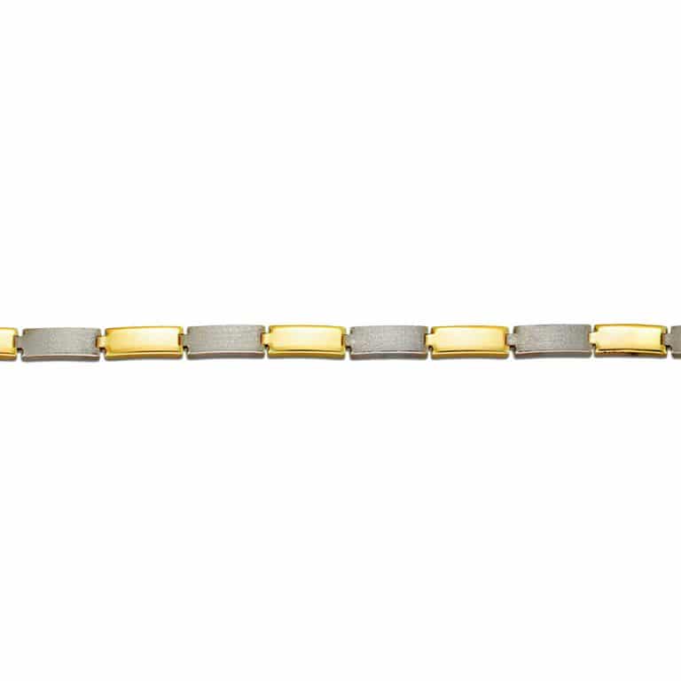 Gold articulated bracelet two-tone white and yellow gold
