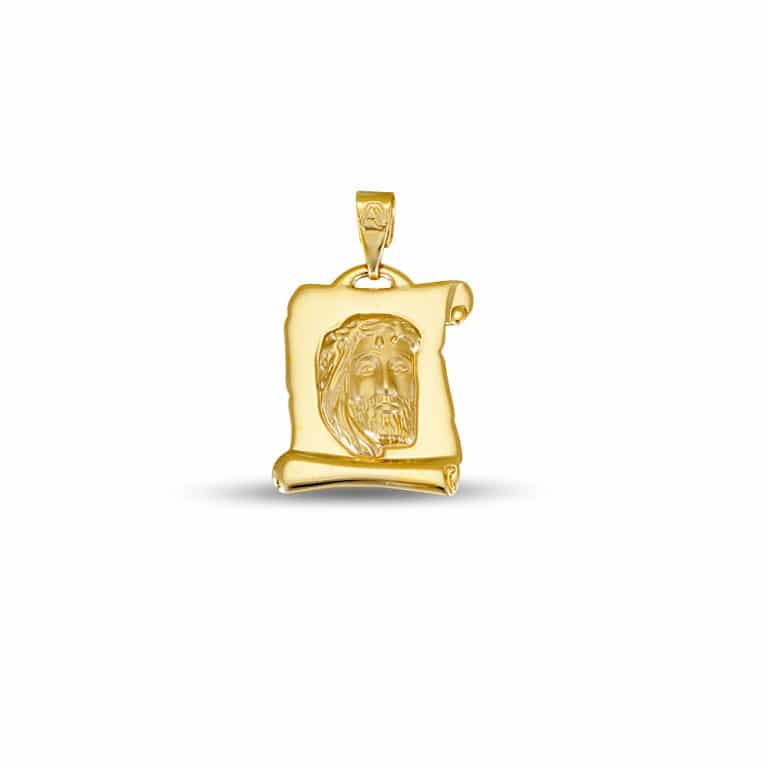 Pendant gold Jesus papyrus