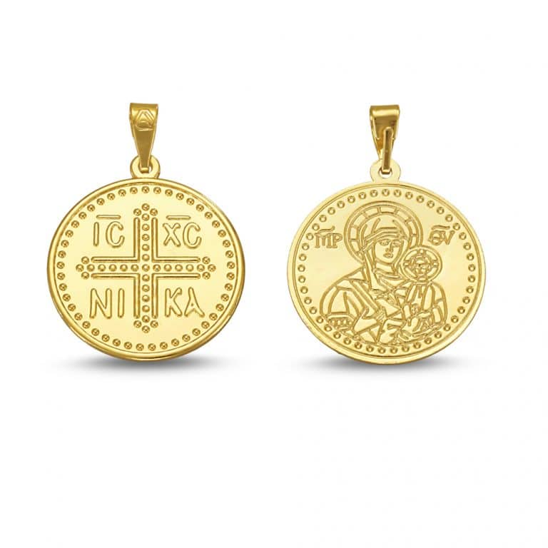Pendant gold double face