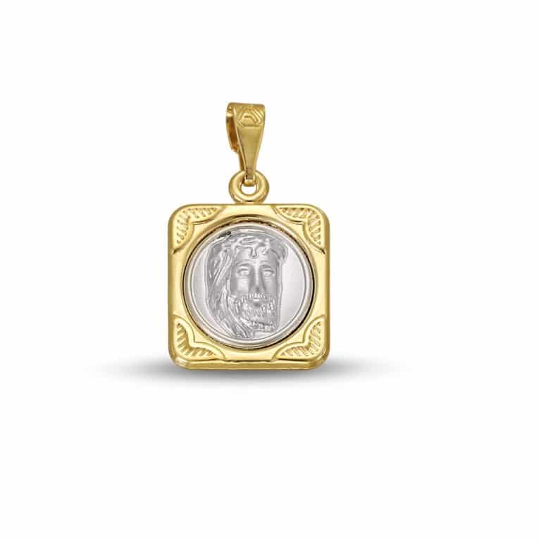 Pendant two colour square Jesus