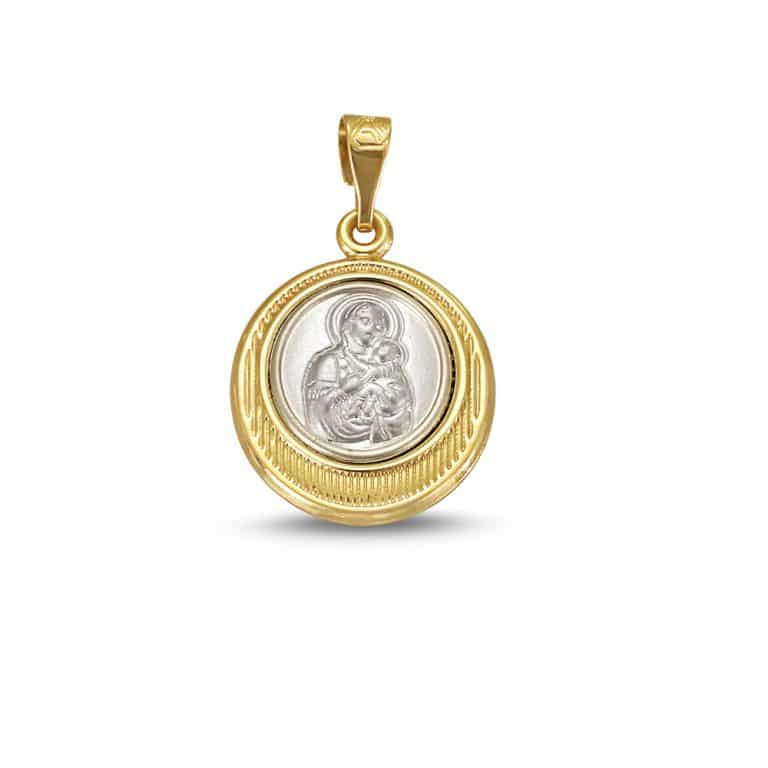 Pendant two colour circle Madonna