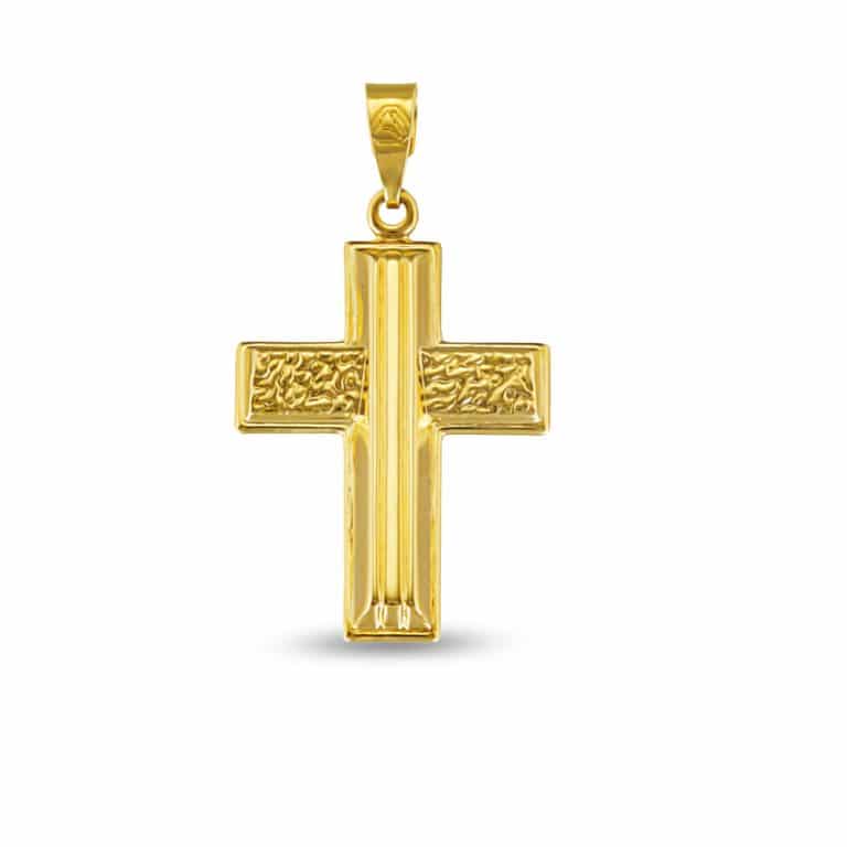 Cross gold engraved design.