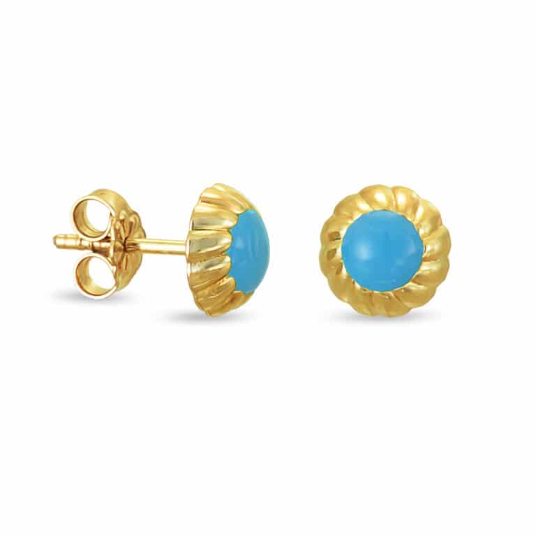 Gold earrings enamel